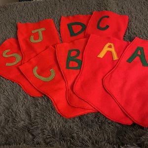 RED felt Christmas Stocking -1pc -multiple available